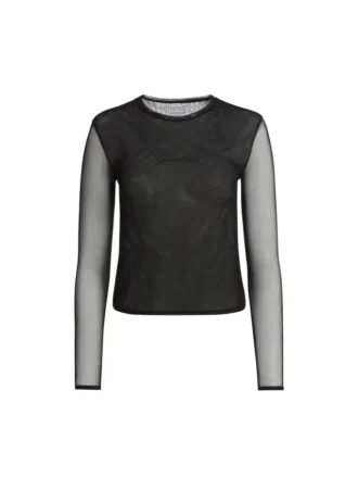 T-shirt met lange mouwen en mesh