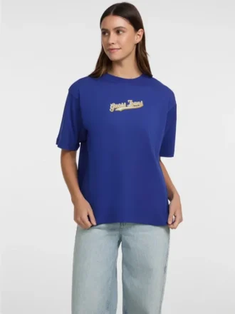 T-shirt met logo en ronde hals