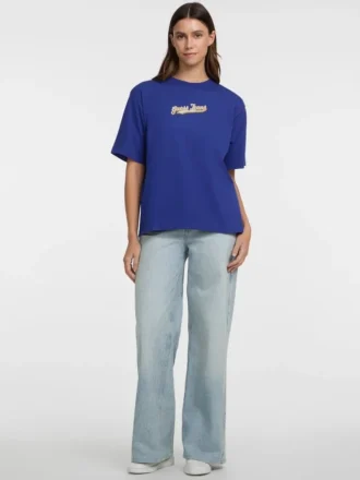 T-shirt met logo en ronde hals