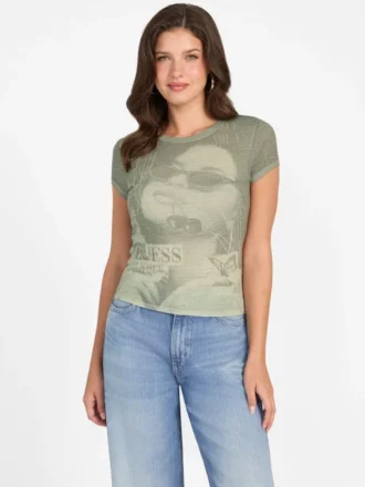 T-shirt met print en ronde hals