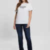 T-shirt met ronde hals en piramidevormige studs