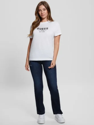 T-shirt met ronde hals en piramidevormige studs