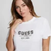 T-shirt met ronde hals en piramidevormige studs
