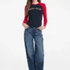 T-shirt met ronde hals en raglanmouwen T-shirt met ronde hals en raglanmouwen
