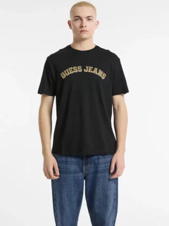 T-shirt met ronde hals in collegestijl