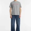 T-shirt met ronde hals in collegestijl