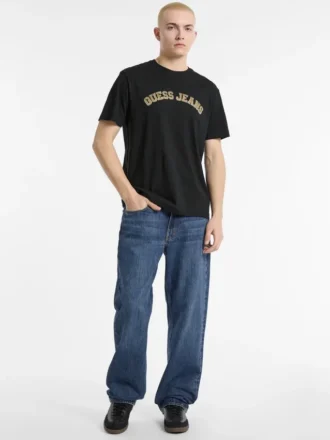T-shirt met ronde hals in collegestijl