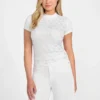 T-shirt met strass Quattro G en hoge kraag