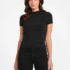 T-shirt met strass Quattro G en hoge kraag