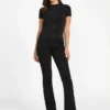 T-shirt met strass Quattro G en hoge kraag