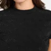T-shirt met strass Quattro G en hoge kraag