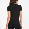 T-shirt met strass Quattro G en hoge kraag