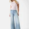 T-shirt met strass Quattro G en hoge kraag