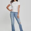 T-shirt met strass Quattro G en hoge kraag