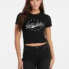 T-shirt met vintage bedrukt logo T-shirt met vintage bedrukt logo