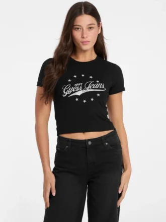 T-shirt met vintage bedrukt logo