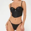 Tania bustier met vulling van imitatieleer