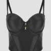 Tania bustier met vulling van imitatieleer