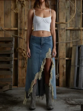 Tanktop met ribboord