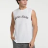 Tanktop met ronde hals in collegestijl