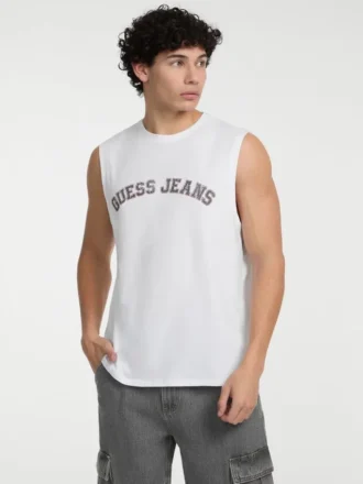 Tanktop met ronde hals in collegestijl