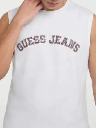 Tanktop met ronde hals in collegestijl