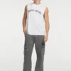Tanktop met ronde hals in collegestijl
