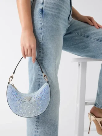 Tasmin Hobo-tasse met strass-steentjes