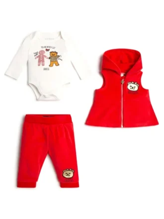 Teddybeer-set met gilets, rompertje en joggingbroek voor de feestdagen (0-24 mnd)