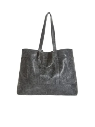 Tote bag van gekraakt leer