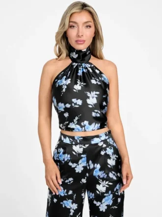Treasure bloemenprint satijnen top