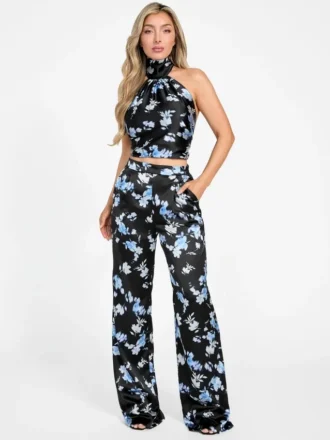 Treasure bloemenprint satijnen top