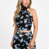 Treasure bloemenprint satijnen top