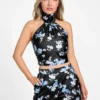 Treasure bloemenprint satijnen top