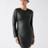 Tribute geplooide leren jurk Tribute geplooide leren jurk