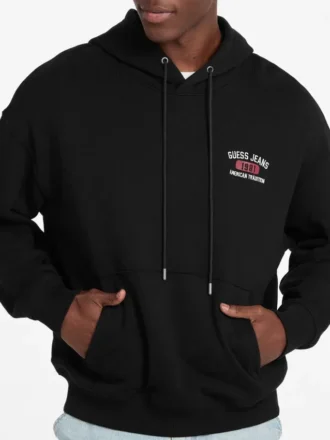 Trui met capuchon en bedrukt logo