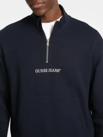Trui met halve rits en logo