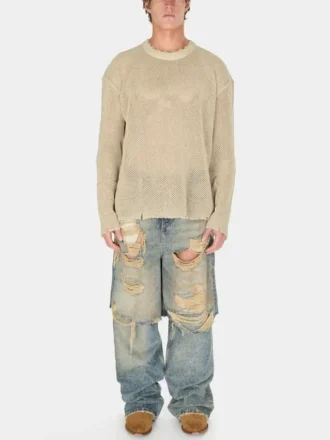 Trui met verweerde look