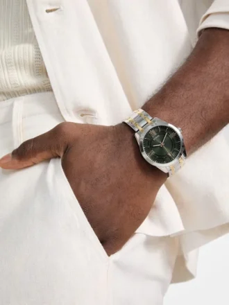 Tweekleurig analoog horloge