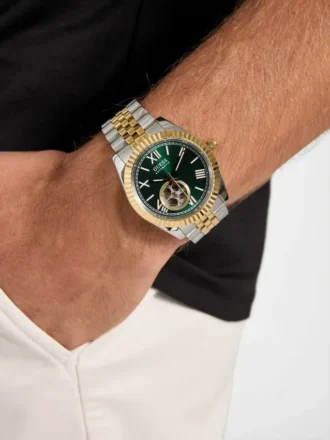 Tweekleurig analoog horloge