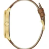 Tweekleurig analoog horloge met bruin leer Tweekleurig analoog horloge met bruin leer