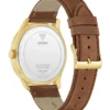 Tweekleurig analoog horloge met bruin leer Tweekleurig analoog horloge met bruin leer