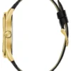 Tweekleurig analoog horloge met leren band Tweekleurig analoog horloge met leren band