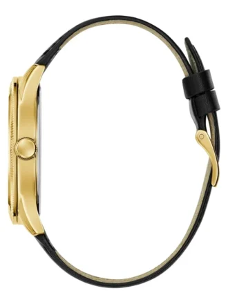 Tweekleurig analoog horloge met leren band