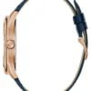 Tweekleurig analoog horloge met leren band Tweekleurig analoog horloge met leren band