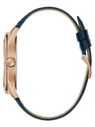 Tweekleurig analoog horloge met leren band