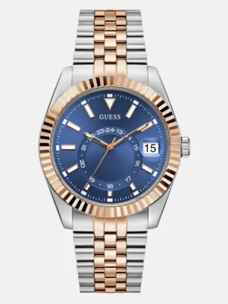 Tweekleurig en blauw analoog horloge