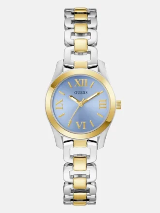 Tweekleurig en blauw analoog horloge