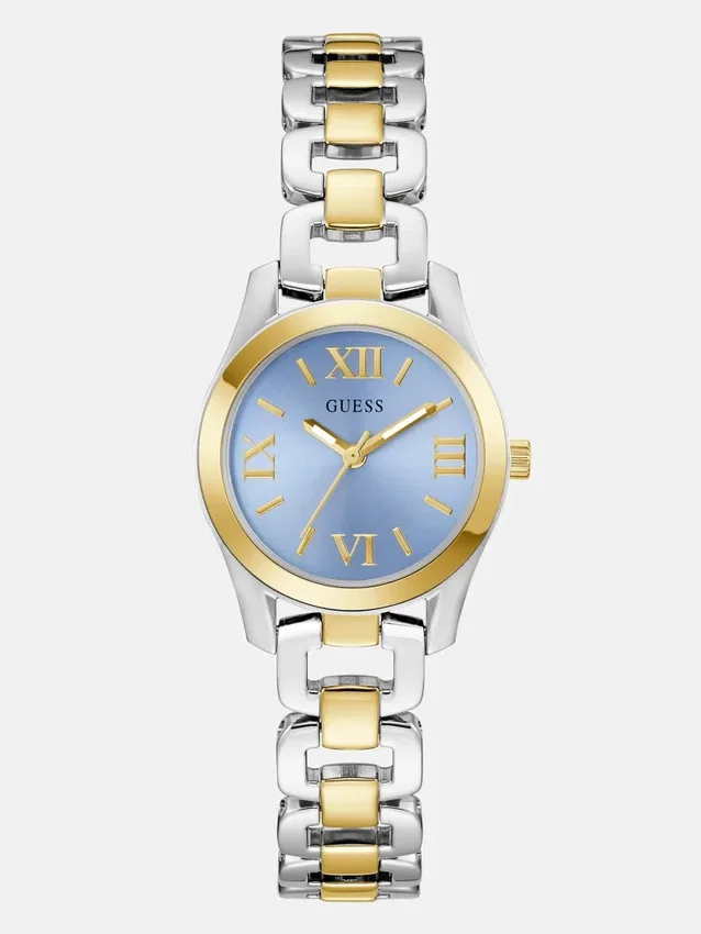 Tweekleurig en blauw analoog horloge Tweekleurig en blauw analoog horloge