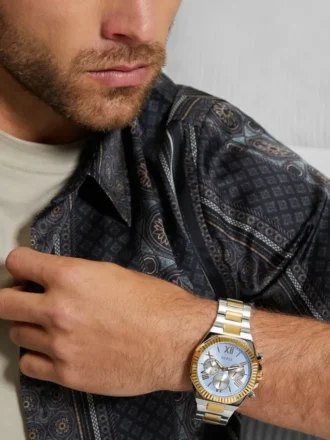 Tweekleurig en blauw multifunctioneel horloge
